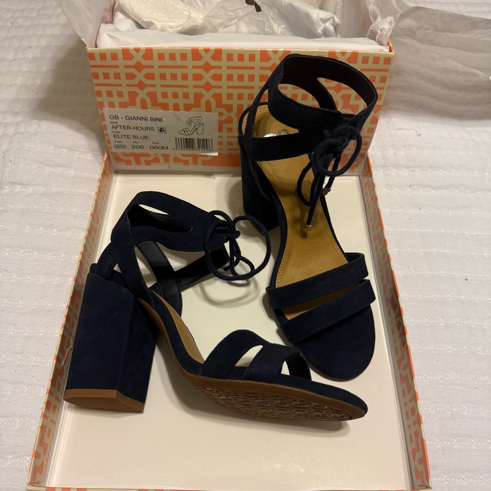Gianni Bini Navy Blue Strappy Heels